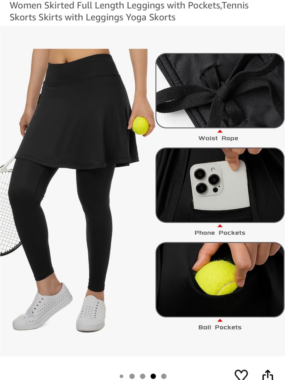 Amazon Women’s Black Skirted Leggings with Pockets